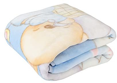 PIELSA Baby - 6375-4, Manta Bebe, Invierno, Meses, Estampada, Manta De Cuna, Tamaño 80x110, Color Azul