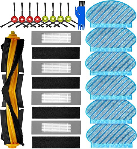 KGC 20 Stück Ersatzteile Zubehör für Ecovacs Deebot OZMO 950 920 Staubsauger Roboter,Yeedi 2 Hybrid Saugroboter, 1 Hauptbürste + 4 Filter + 8 Seitenbürste + 6 Reinigungstuch + 1Reinigungsbürste