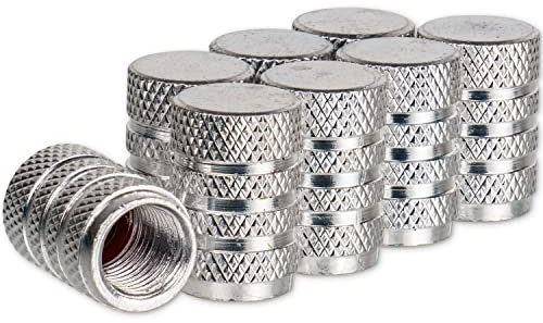 Bouchon de Valve en Aluminium, Lot de 4, Bouchons argents avec Joint pour valves de Voiture, Moto, Scooter, remorque et vélo