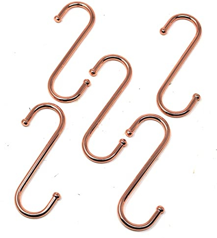 fiXte S-Style Kleiderhaken mit Kugelende, 100 mm, Kupfer, 5 Stück