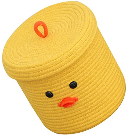 TOYANDONA Cartoon-muster Lagerung Eimer Baumwolle Seil Gewebt Kleinigkeiten Lagerung Halter Desktop-organizer Cartoon Aufbewahrungskorb Aus Baumwollseil Für Schreibtisch-aufbewahrung