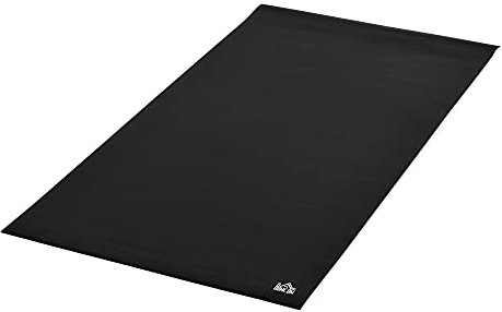 HOMCOM Tappeto Palestra Ammortizzante per Tapis Roulant e Cyclette, Tappetino Fitness in PVC Antiscivolo, 180x90cm, Nero