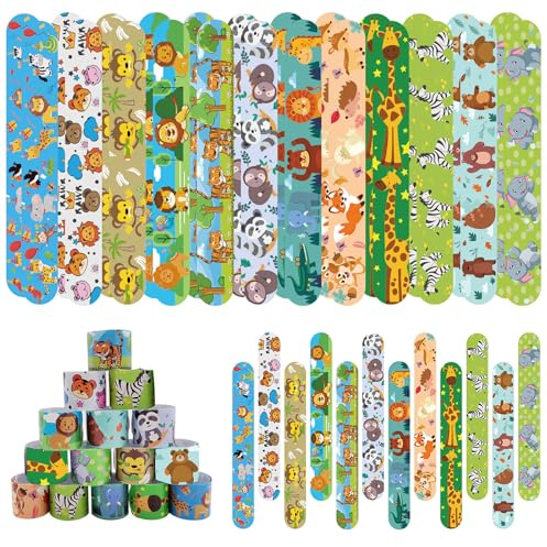 Mienocol 24 pulseras de bofetada para niños, [EST] 22 centimeters (large for kids), Piel sintética
