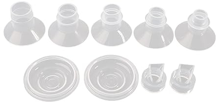 Inserti flangiati 13/15/17/19/21 mm per flange da 24 mm tiralatte indossabile con diaframma in silicone e scudo capezzolo in silicone con valvola a becco d'anatra