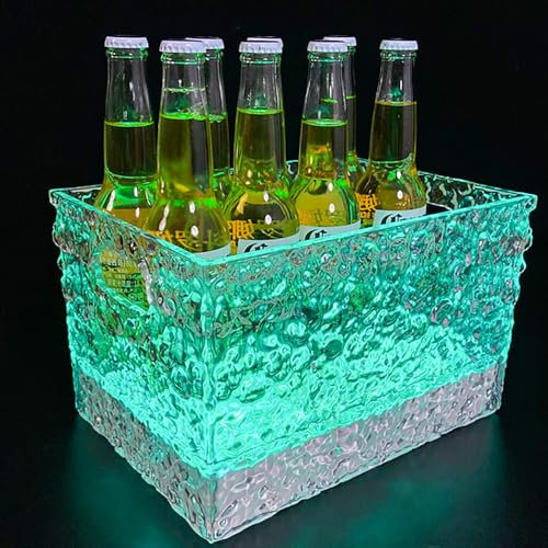 Wine Seau à Glace LED capacité Seau à Glace Lumineux Rechargeable Champagne vin Boissons bière Seau à Glace Party Bar,12bottles/PC