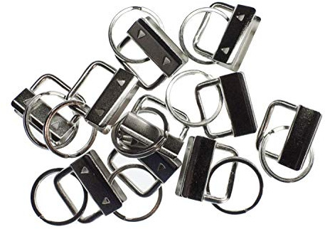 Miniblings 10x Klemmschließen Anhänger mit Schlüsselring 26mm - Schlüsselband Rohlinge zum DIY Schlüsselanhänger selber machen I 25mm breites Gurtband Klemmschließe