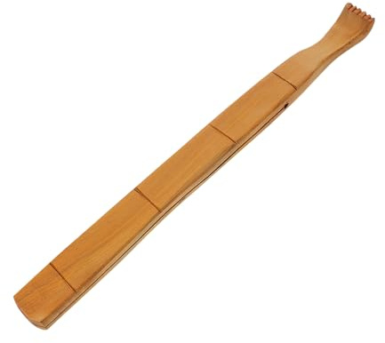 Rascador Portátil de Espalda de Madera de Ala de Pollo Amarillo 1 Pieza | Herramienta de Automasaje, Alivio de Picor, Diseño Ligero y Portátil, para Personas Edades