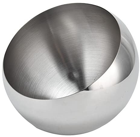 WPKD BLUEIY Ciotola per Condimento in Acciaio Inossidabile,Vaso per Salsa Obliqua,Ciotola per Alimenti,Insalatiera,per Snack e Salsa(Piccolo,12x12x6,5cm,Argento)