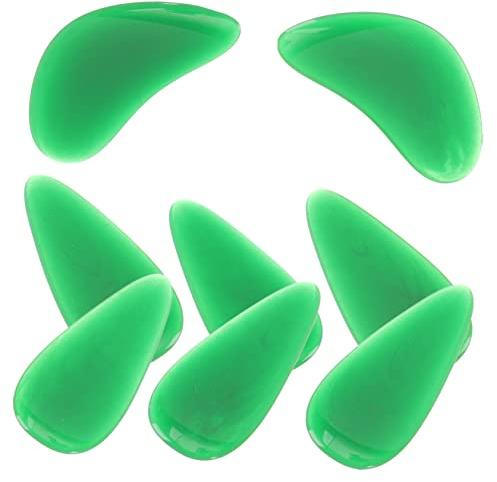 CORHAD Guzheng Fingerplektren Ergonomisch 8 Stück aus Kunststoff Grün Rund und Glatt Fingerspitzenschutz für Anfänger und Erwachsene