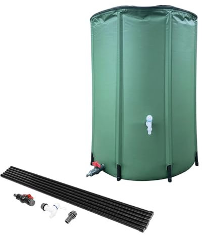 Barile di Pioggia Pieghevole, Raccoglitore di Acqua piovana, Raccoglitore d'Acqua Pieghevole con Rubinetto, Contenitore da Giardino per la Raccolta 'Acqua piovana, per Risparmiare Acqua