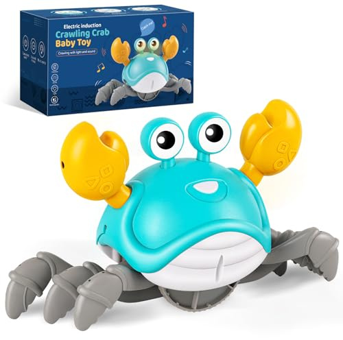 Gigilli Crawling Crab Toy, Upgraded Crab Baby Toy 6 to 12 Months Girls Boys Baby Toys 1-3 Year Old Sensory Toys for Babies Toddler Toys Christmas Birthday Gift for 1 2 3 4 Year Old, Green