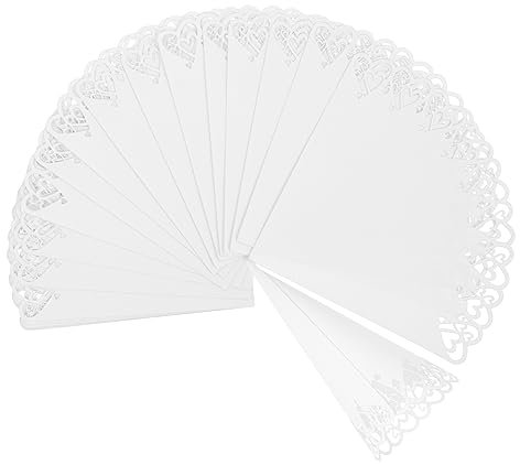 DIYEAH 20 Pezzi Fontana Di Carta In Piedi Pre Cono Di Cialda Favore Coriandoli Arredamento Girare Pizzo Buste Coni Fodere Lanciato Piazza Piloni Petalo Cono Di Petali Bianca