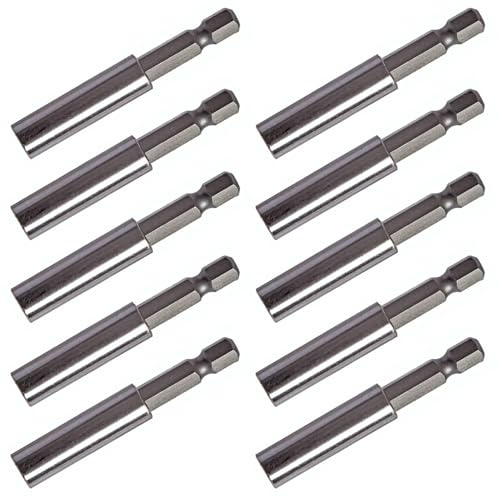10 Pack Magnetic Extension Socket Drill Bit Holder 1/4 Hex Power Tools (60 mm)