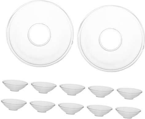 ULTECHNOVO 12pezzi Vassoio Antigoccia Per Candele Da Portacera Scanalato in Vetro Trasparente Raccoglitore Di Cera Decorativo Per Casa Ristorante Hotel