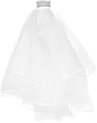 VALICLUD Bridal Veil Hochzeits-mantilla Zwei Lagen Mit Ribbons Haarschmuck Mit Kamm Weiß Für Braut Für Hochzeiten Und Fotoshootings