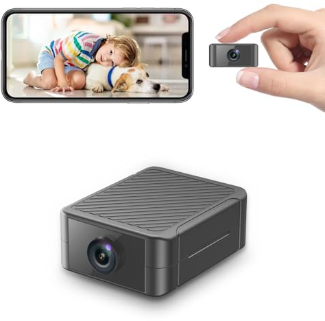 Liretope Mini Kamera 4K mit 4h Akkulaufzeit, Überwachungskamera Innen für Baby, Haustier & Wohnung, Kamera Überwachung Innen mit Nachtsicht, Bewegungseralarm, WLAN App, SD/Cloud Speicher
