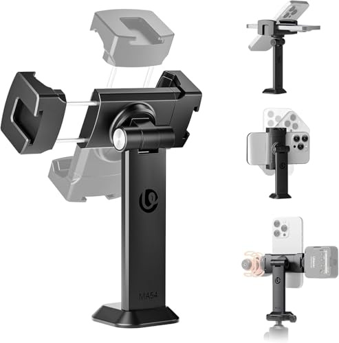 ULANZI MA54 Support de Téléphone Portable Adaptateur de Trépied avec 2 Griffes Froides, Filetage 1/4 Rotatif à 360° et 180° Accessoire pour Smartphone Compatible iPhone Android Sumsung Équipement UKA