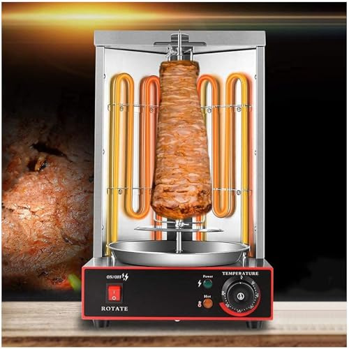 ZEEKYFOR Electric Shawarma Grill Machine Doner Kebab Machine 2400W Vertical Rotisserie Countertop Rotisserie Grill Kebab for Commercial Restaurant Home Kitchen