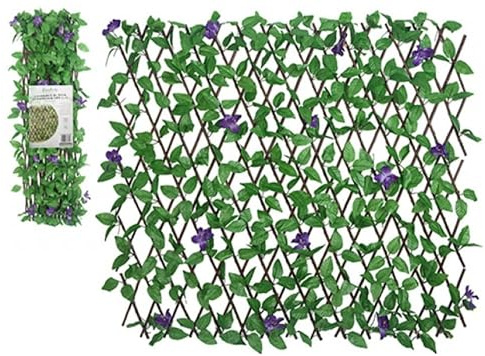 Treillis artificiel extensible en saule et lavande pour clôture de jardin, décoration murale Garden Greatness