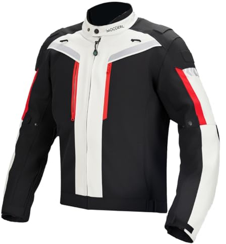 Motorrad Bekleidung Herrn | Motorrad Jacke Herren Mit Protektoren | Geeignet Für Sommer Und Winter | Wasserdicht Winddicht (XL)
