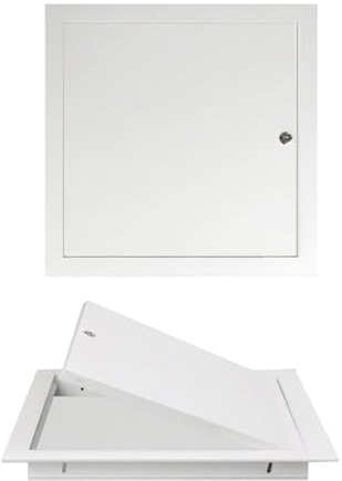 Trampilla Pladur Tapa Revisión Marco Aluminio Puertas de Acceso de Plomería Pintables Panel de Acceso a Pared Montado para Techo Pared Fácil de Instalar(60 cm x 60 cm)