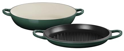 Le Creuset Enameled Cast Iron Multifunction Braiser with Grill Pan Lid, 3.5 qt., Artichaut