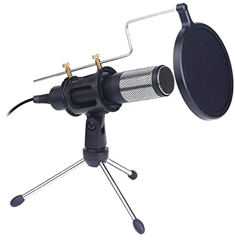 FHRKA Upgrade Professional Condenser Microphone for Computer with Stand for Phone PC Studio Microphone USB Karaoke Mic