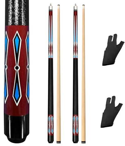 RAYNA GAMES Billard Queue Satz 2 Pool Queues, Pool 58 Queue Stöcke,Billardqueue Pool Cues für Billard Enthusiasten