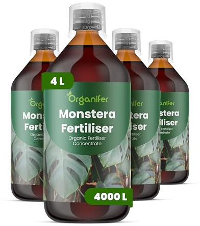 Engrais liquide organique 4x1L pour Monstera – plantes robustes et feuillage luxuriant – Organifer