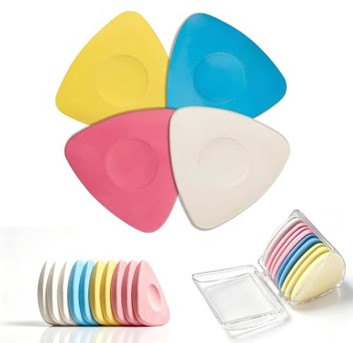 LAIVIYA Tiza Costura, 10 Unidades Tiza De Sastre Triangular, 4 Colores Vivos, Marcador Para Telas Borrable, Marcar, Telas, Artesanía, Costura (Blanco, Amarillo, Rojo, Azul)