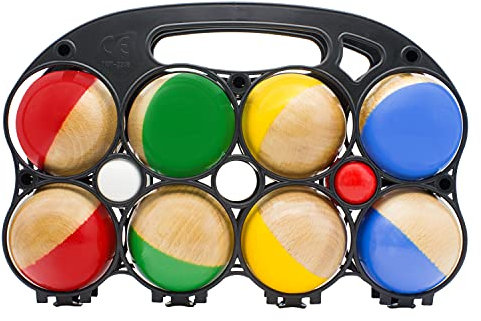 GICO Boccia Spiel aus Massivholz, 8 Kugeln, Durchmesser 7 cm -Made in EU- 3011