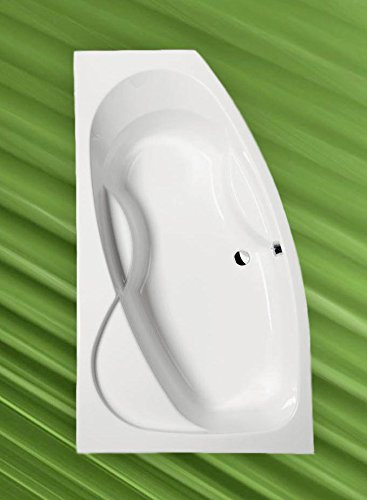 Polysan Raumsparwanne Mamba 160x95cm, Weiß, Freistehend, Ausführung Links mit Wannenfüssen