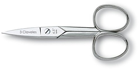 3 Claveles Tijera Uñas Recta De 11.5 Cm Manicura Profesional, 4,5, 100 g
