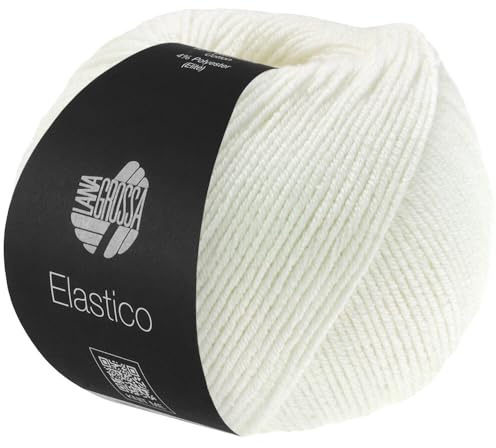 LANA GROSSA Elastico | Baumwoll-Klassiker mit leichtem Stretchanteil | Handstrickgarn aus 96% Baumwolle & 4% Polyester (Elite)| 50g Wolle zum Stricken & Häkeln | 160m Garn FB 36