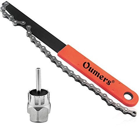 Oumers Upgrade Bike Chain Wheel Tool, Sprocket Remover/Chain Whip with Cassette/Rotor Lockring Removal Tool Pack