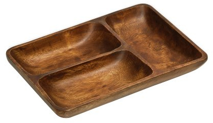 Premier Housewares Acacia Wood 3-Section Serving Dish