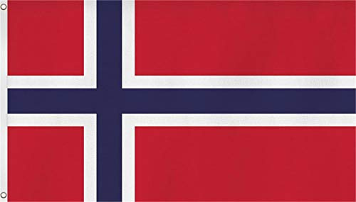 Flagge - Fahne - Hissfahne mit zwei Metallösen zur Befestigung und zum Hissen - Größe 90 x 150 cm wetterfest Farbe Norwegen