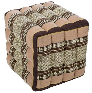 Handelsturm Thaikissen Würfel 40 x 40 x 40 cm, Lagerungskissen Positurkissen Fußhocker Polsterhocker bambusgrün (Erdtöne)