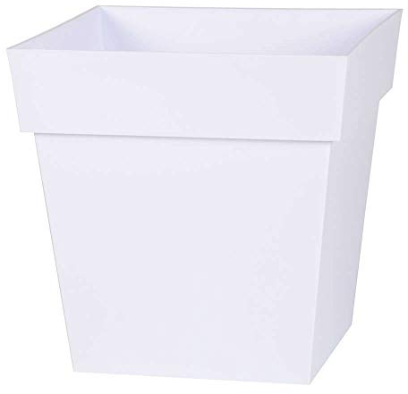 EDA - Pot de Fleur Carré Toscane 32 cm - Volume 22 L - 32 x 32 x 32 cm - Blanc