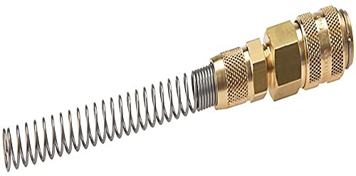 Druckluftkupplung NW 5 mit Überwurfmutter und Knickschutz (Messing - 6 x 4 mm)