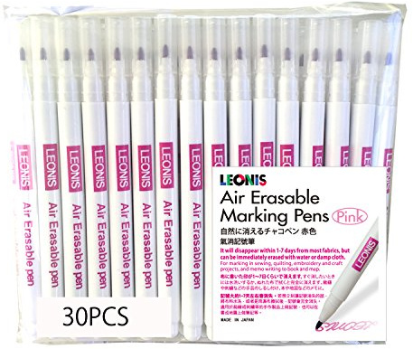 LEONIS 30 självsläckande tyg- och textmarkör rosa [ 78010_3pcs ]