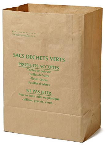 La Cordeline Sacs Déchets Verts 100L Papier Kraft Renforcé – Lot de 10 Sacs Jardin Résistants à l’Humidité – Pour Feuilles, Tonte de Gazon et Taille de Haies