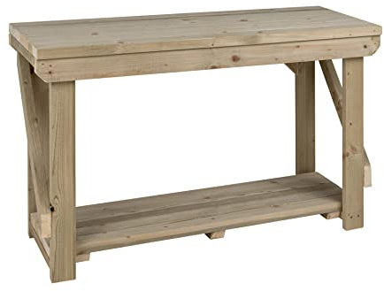 Workbench Indoor/Outdoor - Pressure Treated - Heavy Duty - Handmade Garage Workshop Work Table (3ft)