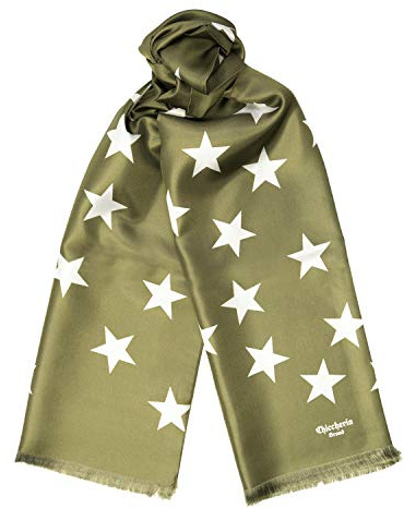 Chiccheria Brand Seidenschal – 100% Seide – Made in Italy – hochwertiger Herrenschal mit Sternen | 180cm | Bekannt aus GQ