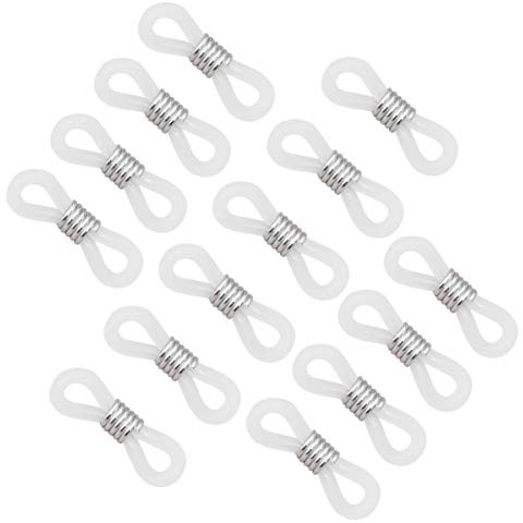 EXCEART 100 Stück Silikonringe Für Brillenketten Verstellbare Rutschfeste Befestigungsringe Für Diy Brillen Zubehör Silber Federschnalle
