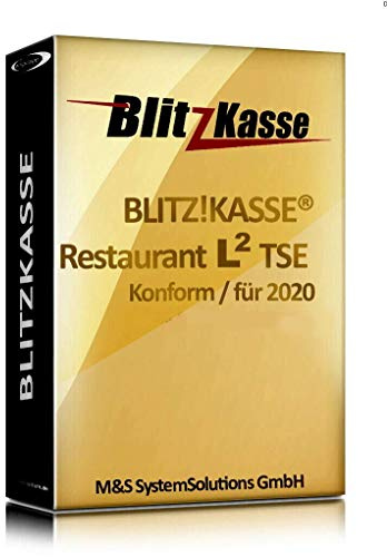 BLITZKASSE Win Kassensoftware Restaurant L2 für Gastronomie. 300 Tische, 5 Bondrucker, 5 Verkaufsebene. DSFinV-K, TSE-Konform, ohne ABO