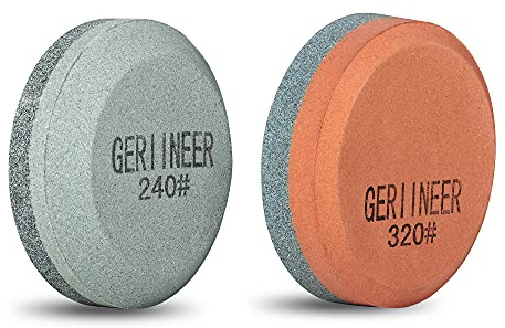GERIINEER 2 Pcs Schleifstein Axt und Messer, 2-IN-1 Axt Schärfer Abziehstein für Messer, Puck Schärfstein für Gartengeräte Küchenmesser Meißel Äxte (2 Pcs#2)