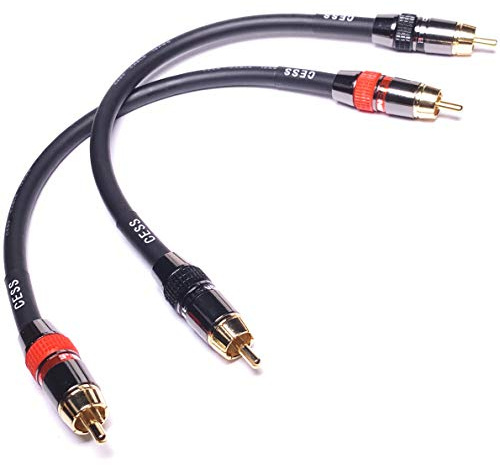 CNCESS CESS-163-8i Low Noise 12 Gauge Premium RCA Audio Line Patch Cable (8 Inches)