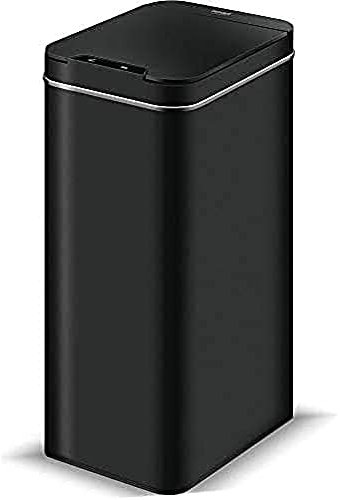 lamart Inoxydable Acier Sans Contact Poussière Poubelle, 50 L Capacité, Noir