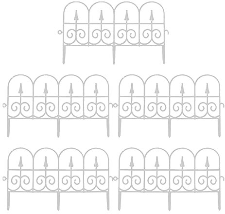 MCDSAJ Dekorativer Gartenzaun für den Außenbereich, beschichteter Kunststoff, rostfrei, 57,9 x 34 cm, Kunststoff, Terrassenzaun, Blumenbeet für den Garten, Randabschnitt, Dekolaketen-Paneele
